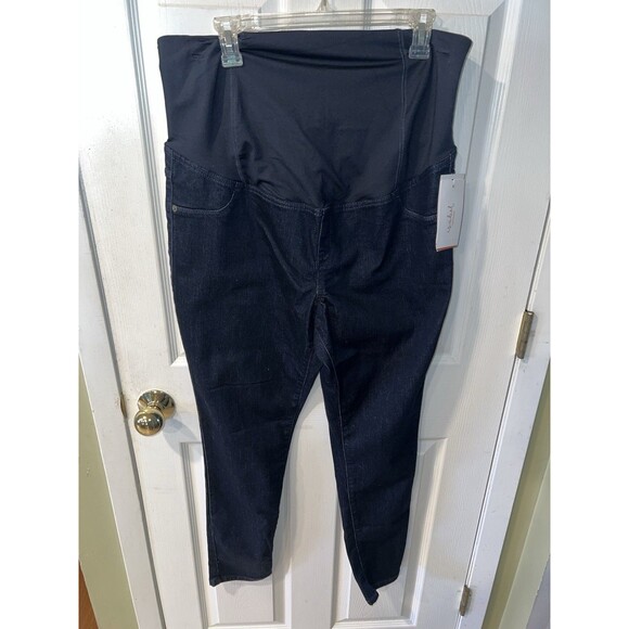 Ingrid & Isabel Maternity Jeans Pants Womens 16 Crossover Panel Over Belly New - Picture 10 of 10